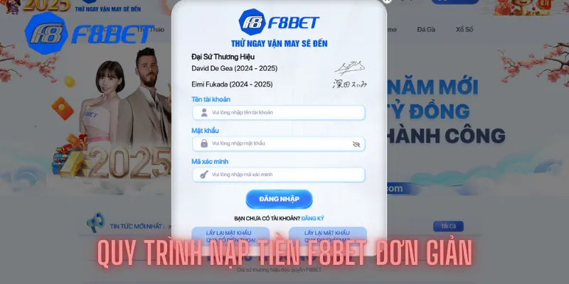 Quy trình Nạp tiền F8bet đơn giản